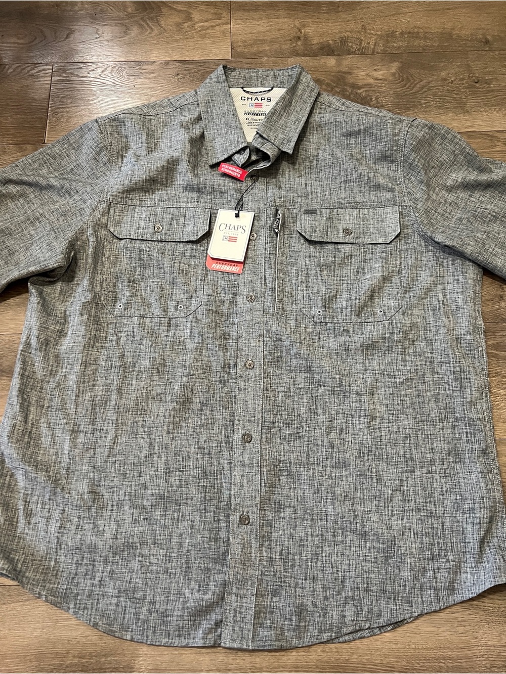 Chaps Dri-Wear Performance Woven Button Shirt Size XL New